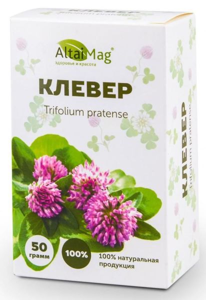 Изображение товара Клевер побеги с цветками АлтайМаг 50г Клевер побеги с цветками АлтайМаг 50г фотография