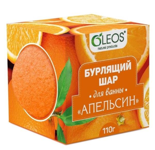 Изображение товара Бурлящий шар Апельсин Oleos 110г Бурлящий шар Апельсин Oleos 110г фотография