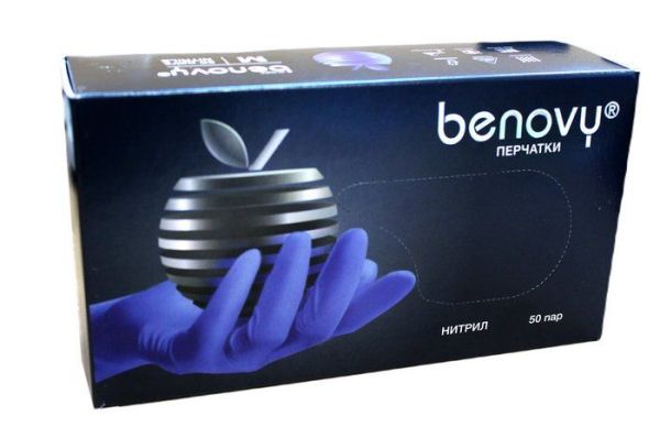 Изображение товара Перчатки Benovy нитриловые нестерильные неопудренные 50пар фиолетовый Перчатки Benovy нитриловые нестерильные неопудренные 50пар фиолетовый фотография