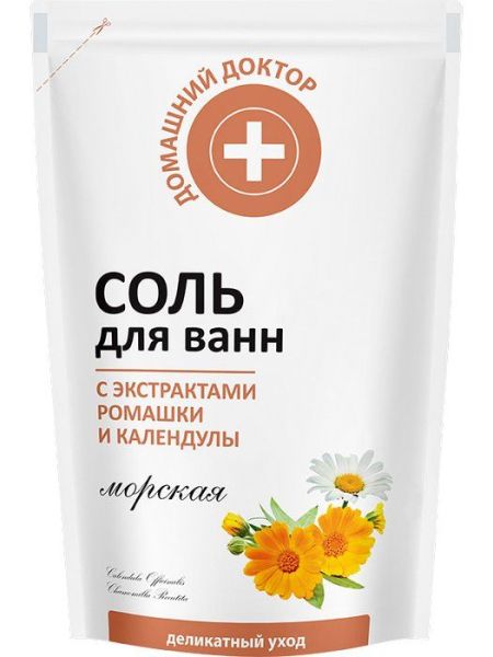 Изображение товара Домашний доктор соль для ванн морская с экстрактами ромашки и календулы 500г Домашний доктор соль для ванн морская с экстрактами ромашки и календулы 500г фотография