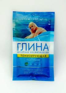 Глина косметическая для лица и тела голубая тонизирующая 60гр
